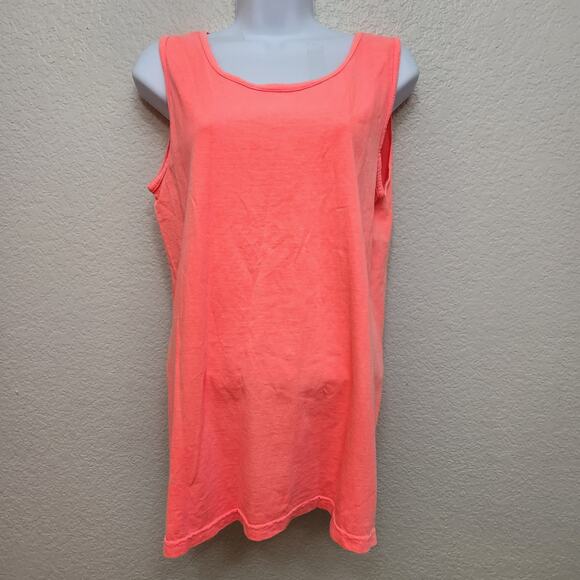 Comfort Colors Neon Orange Round Neck Sleeveless Tank Top Small Lightweight - Picture 1 of 3